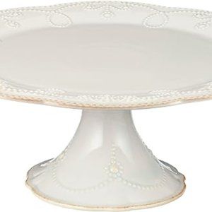 Lenox French Perle Ice Blue Pedestal Cake Plate